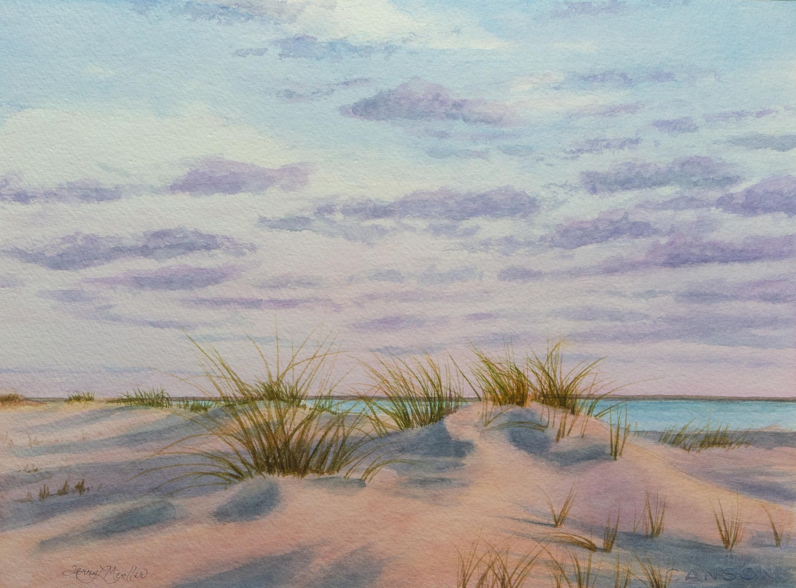 "An Evening at the Beach, Tybee Island"     10.75" X 14.75"     watercolor on 300 lb. watercolor paper