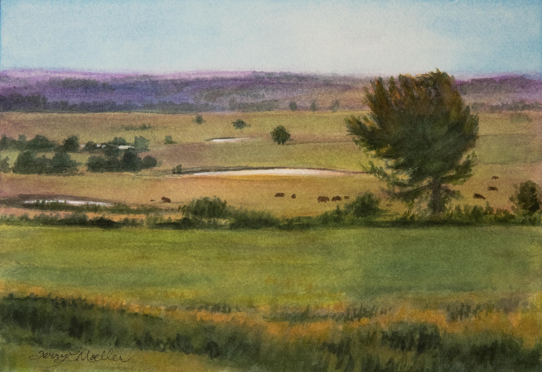 "My Parent's Ranch"  7" X 10"  watercolor on watercolor paper