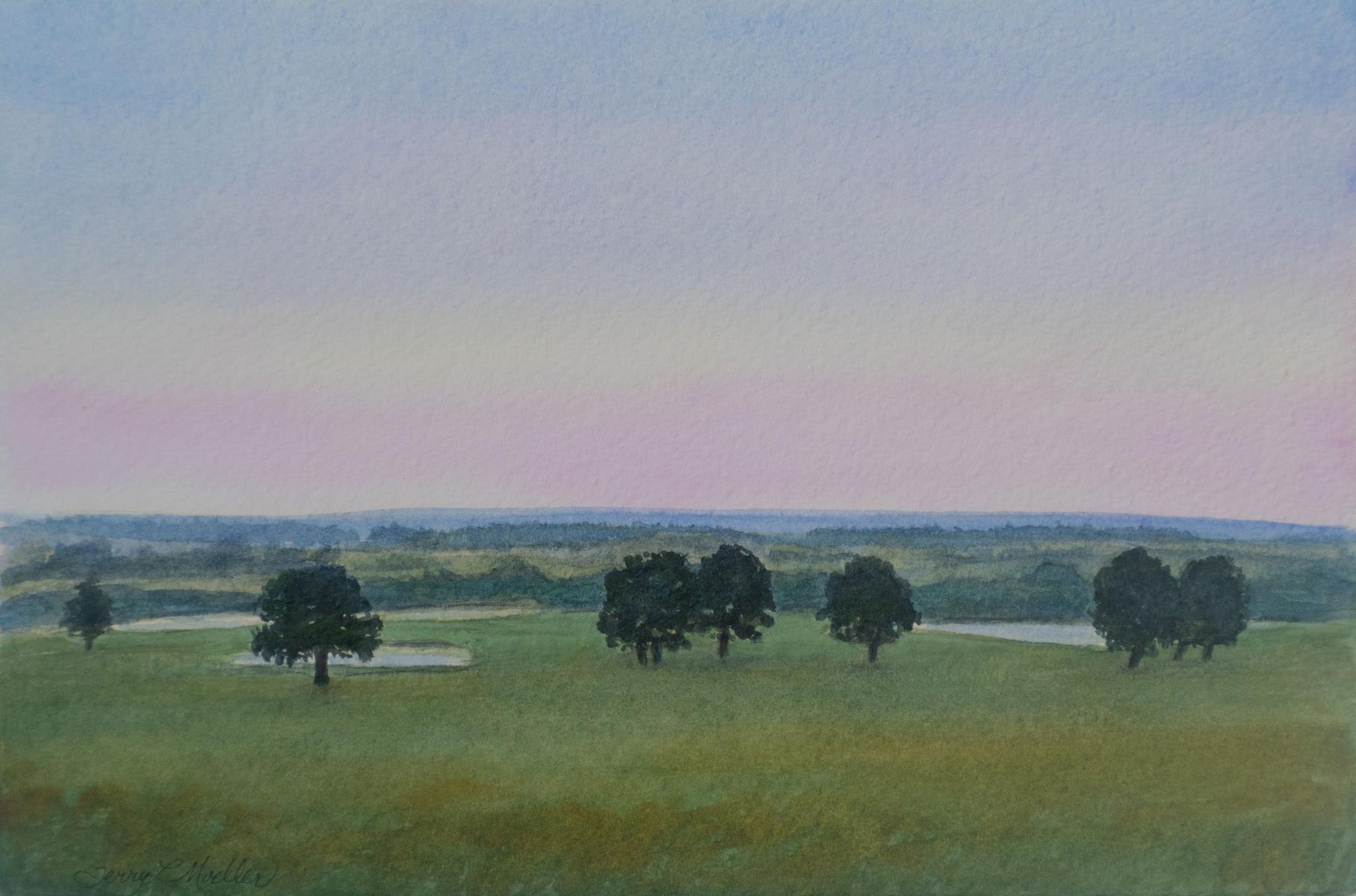 "Oklahoma Evening"   7.5" X 11"   watercolor on 300 lb. watercolor paper