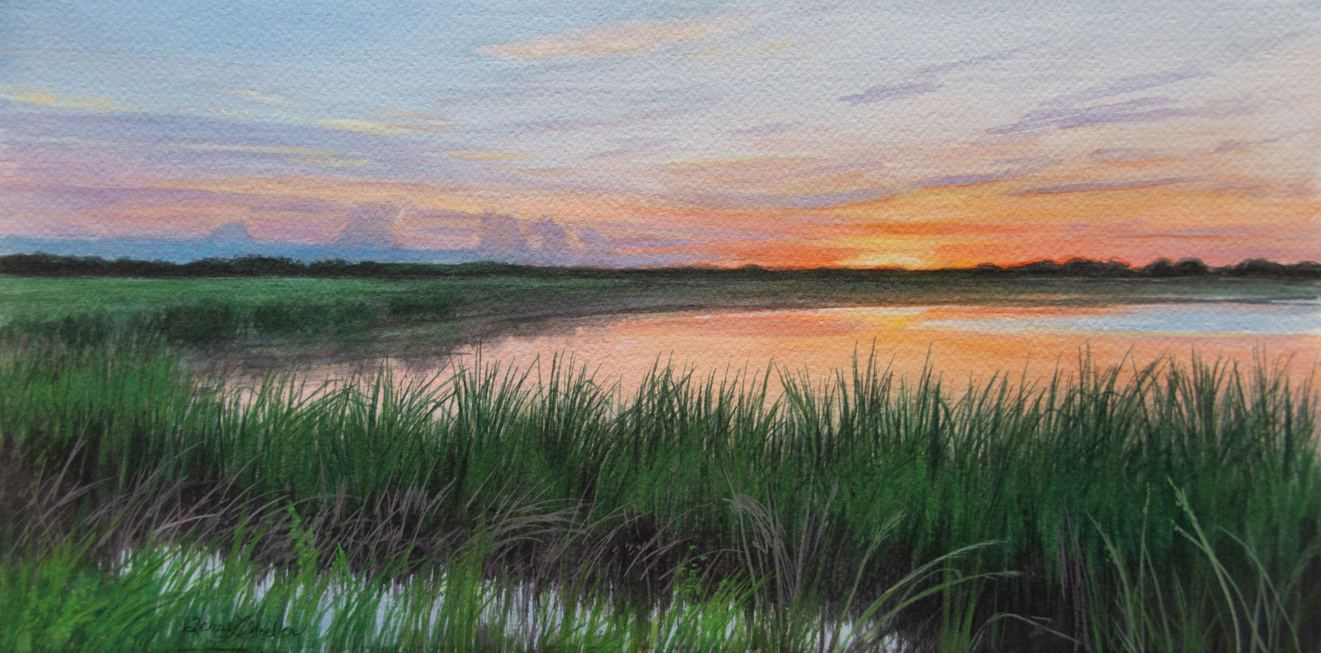 "The Calm Before the Storm"    7.5" X 15"     watercolor on 300 lb. watercolor paper