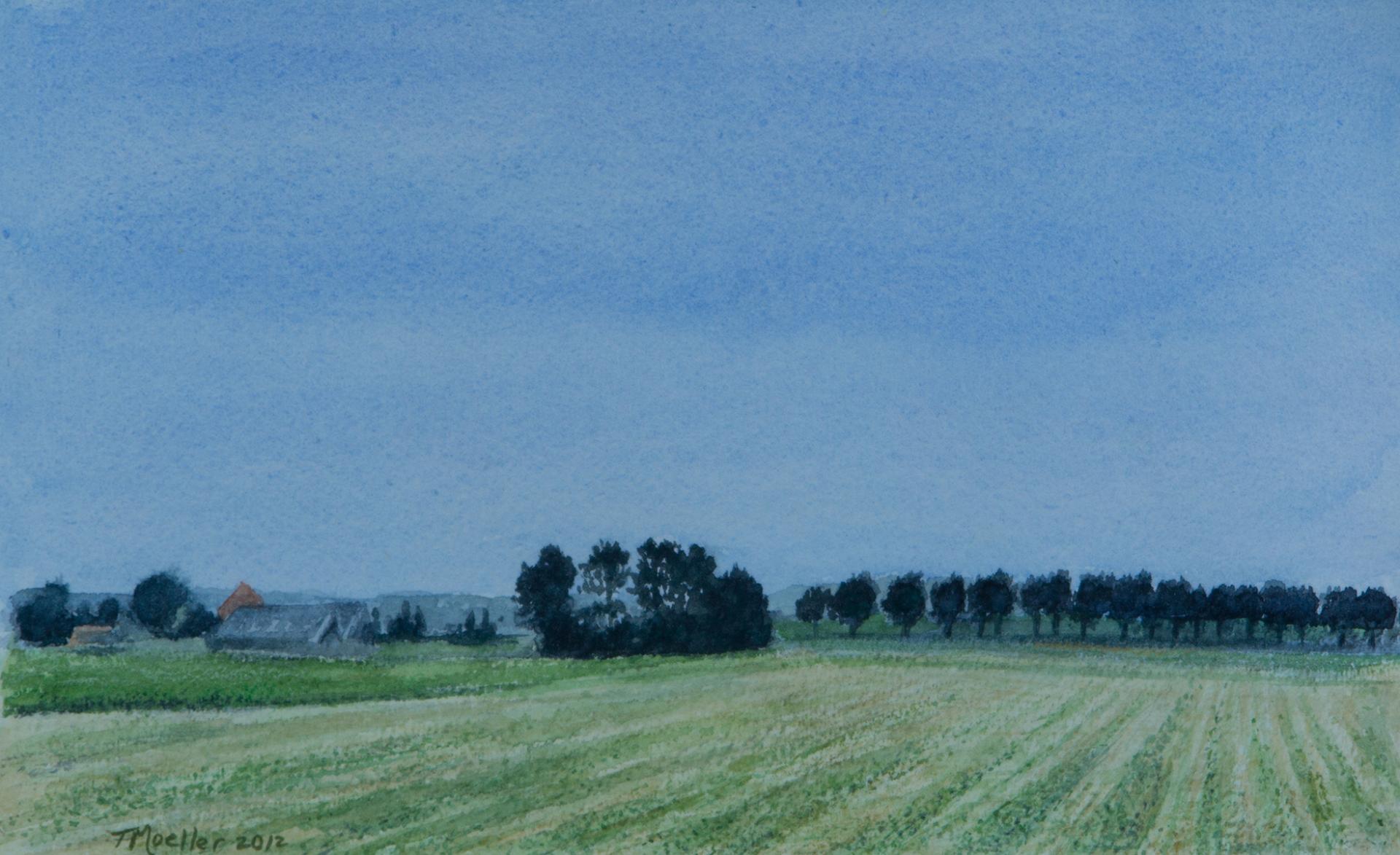 Sketcbook page  "Dutch Countryside"      6" X 10"     watercolor