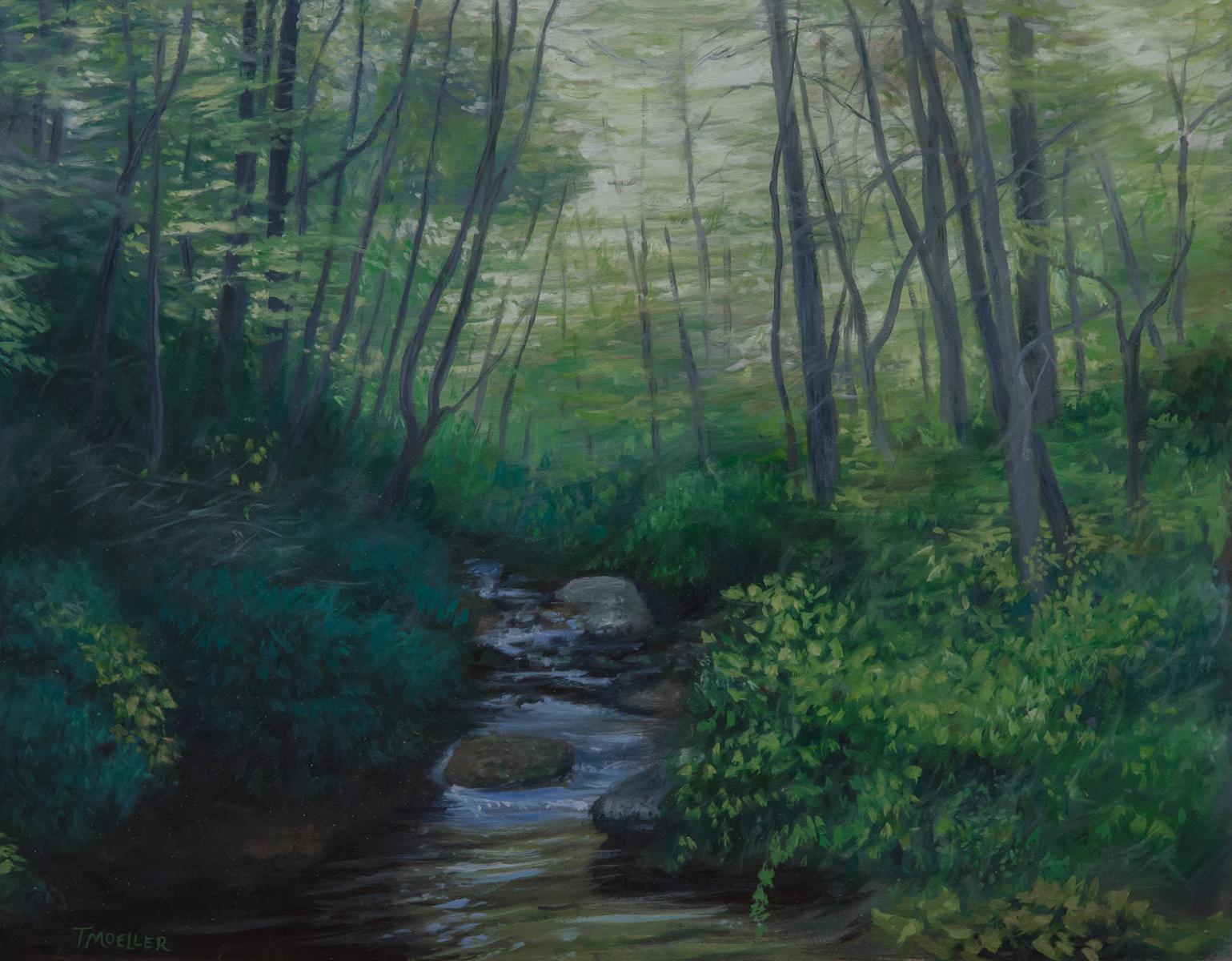 "Peaceful Stream"  11" X 14"  oil on panel