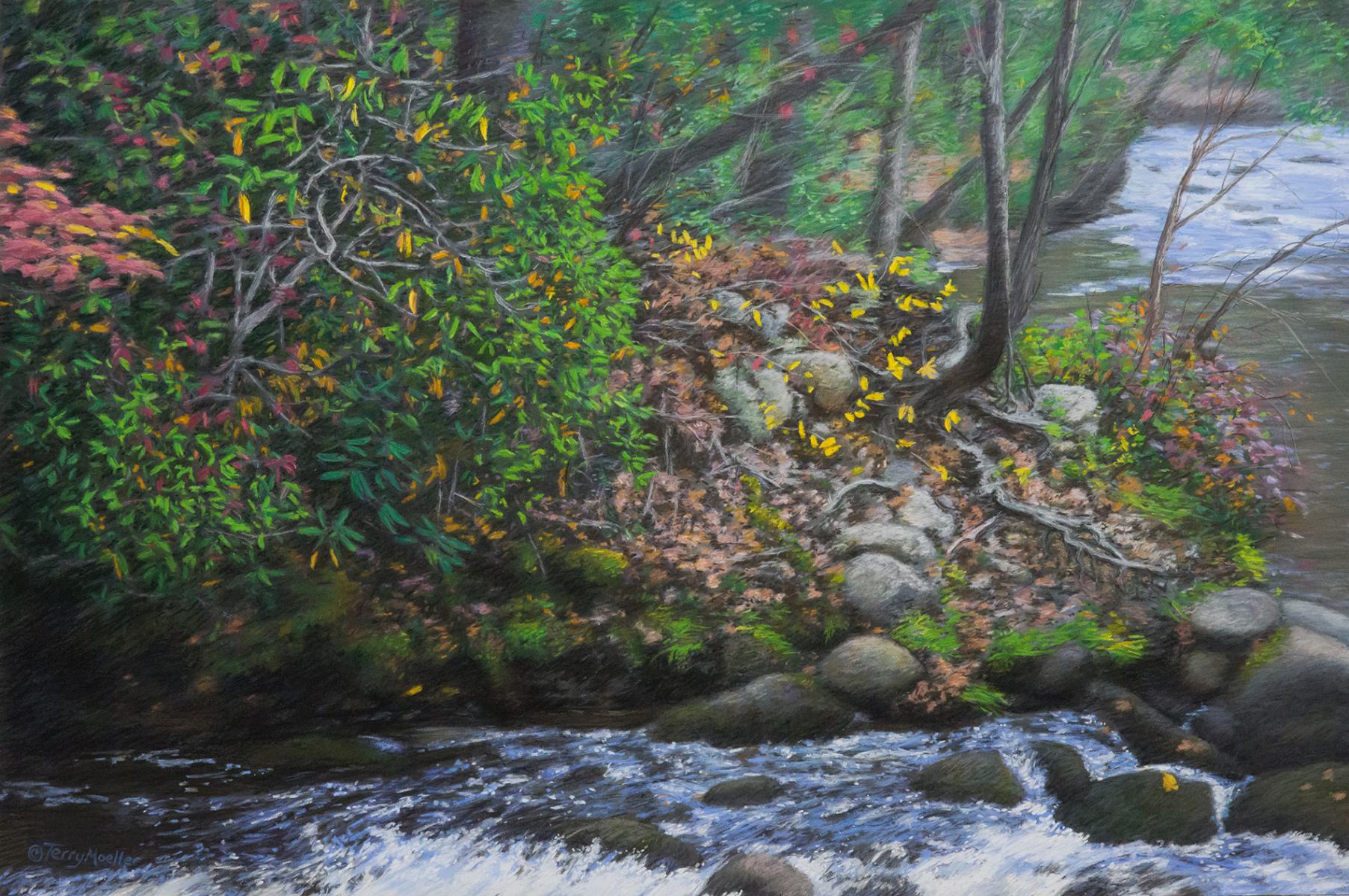 "River's Edge"  24" X 36" pastel on panel