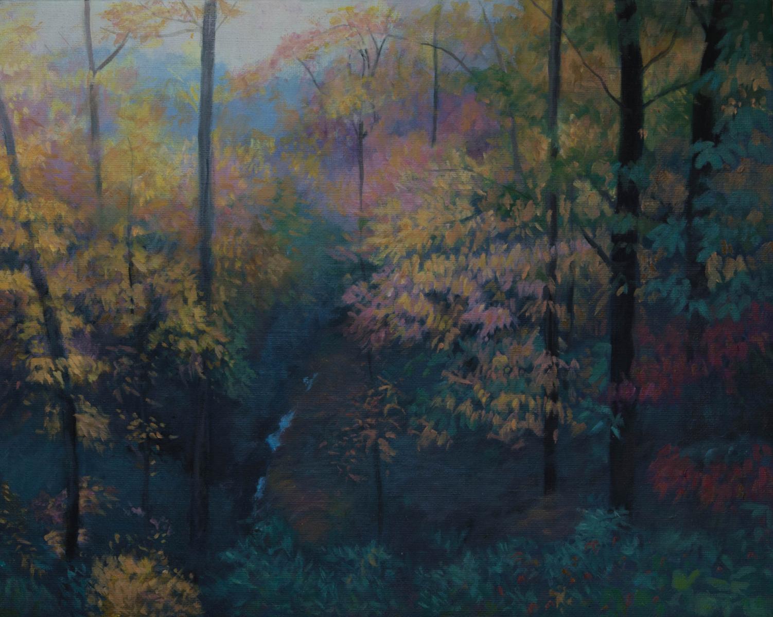 "Through the Trees"  8" x 10" oil on linen