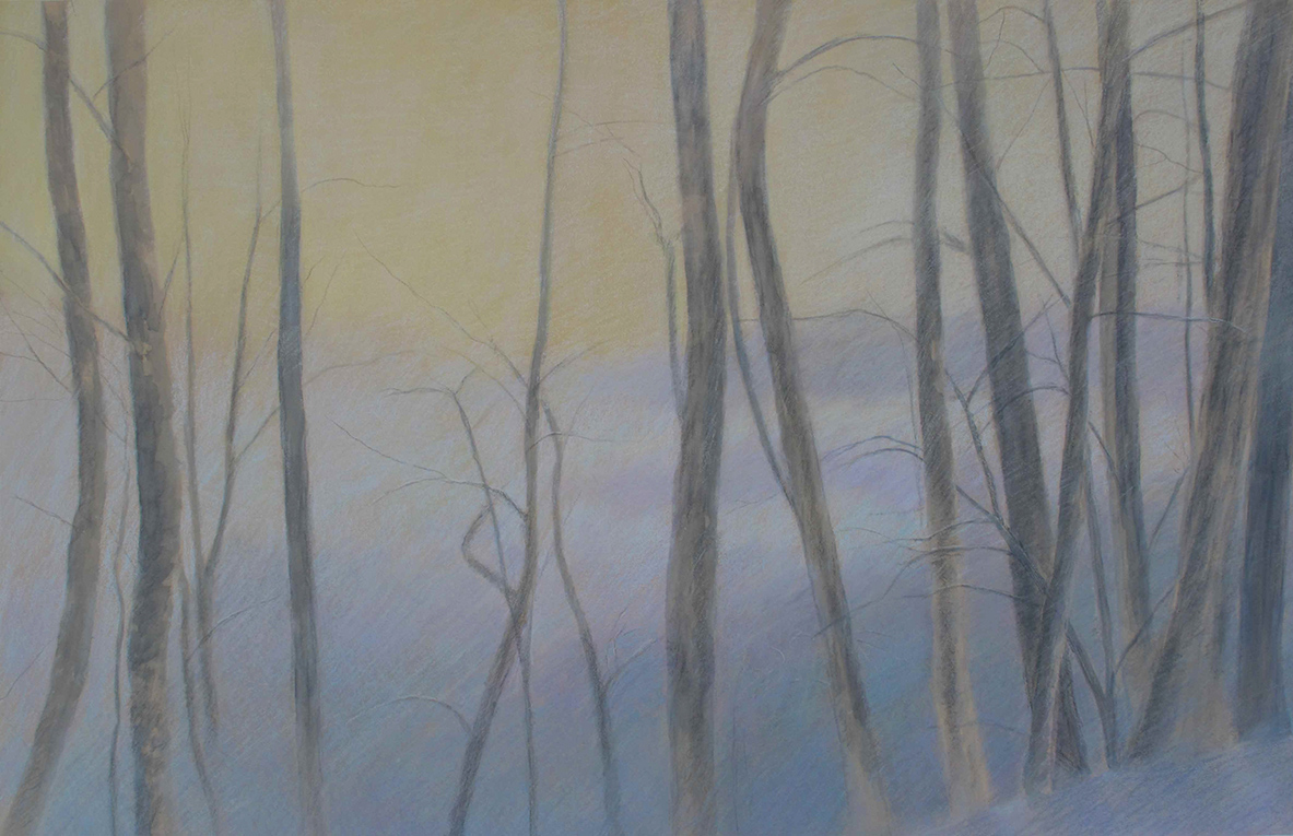 "The Glow of Winter's Light"  18.5" X 28.5"  mixed media